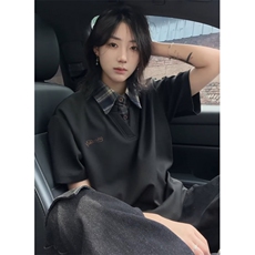 夏季美式休闲POLO衫短袖男女生青少年新款宽松翻领T恤T72，男装T恤，星座1116A（原606A-3）