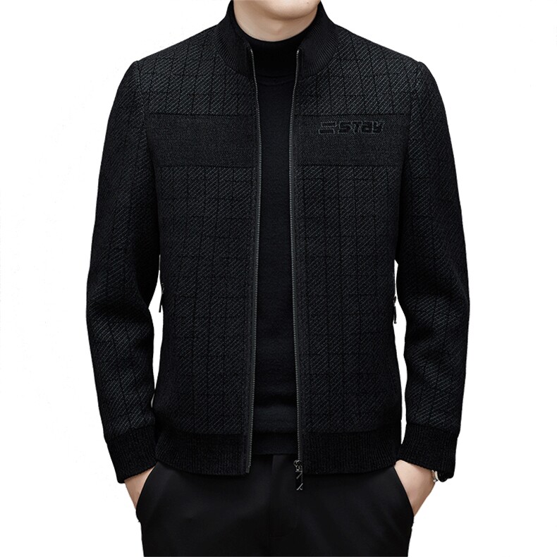 DJ26703钱塘2020-3冬季厚款时尚休闲立领简约中年男士夹克P285,男装夹克,钱塘207-3
