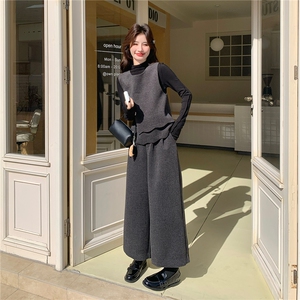 2026春装新款 气质叠穿背心T恤阔腿裤三件套女 603-P205-K328图片
