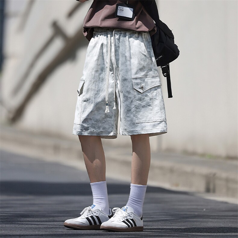 夏季工装短裤男ins潮牌休闲百搭潮流痞帅五分裤D0503-P50,男装牛仔裤,星座308B-2
