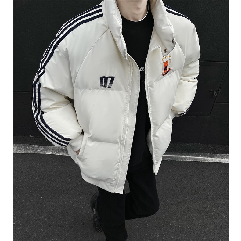 冬装新品港风织带棉服刺绣logo棉衣休闲加厚外套男G1105P118,男装棉衣,电商A339