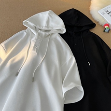 连帽短袖卫衣夏季新品潮牌半袖T恤T35P45，男装T恤，电商A458A
