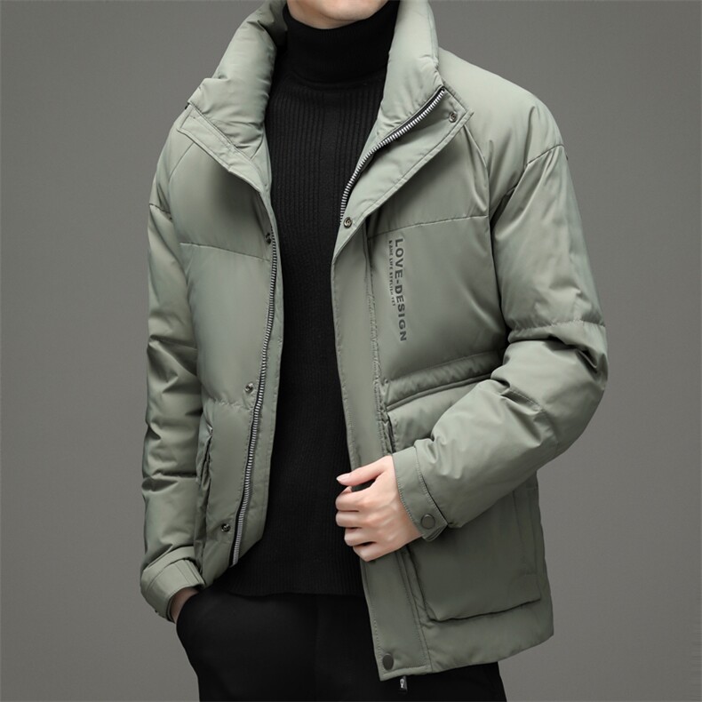 2023冬季新款男士立领休闲上衣羽绒服中年男装加厚保暖白鹅绒外套，男装羽绒服，电商B212（原钱塘6029）
