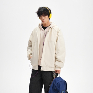 !潮流冬季连帽拉链加绒加厚棉衣情侣撞色棉服外套 MY5567-P78图片