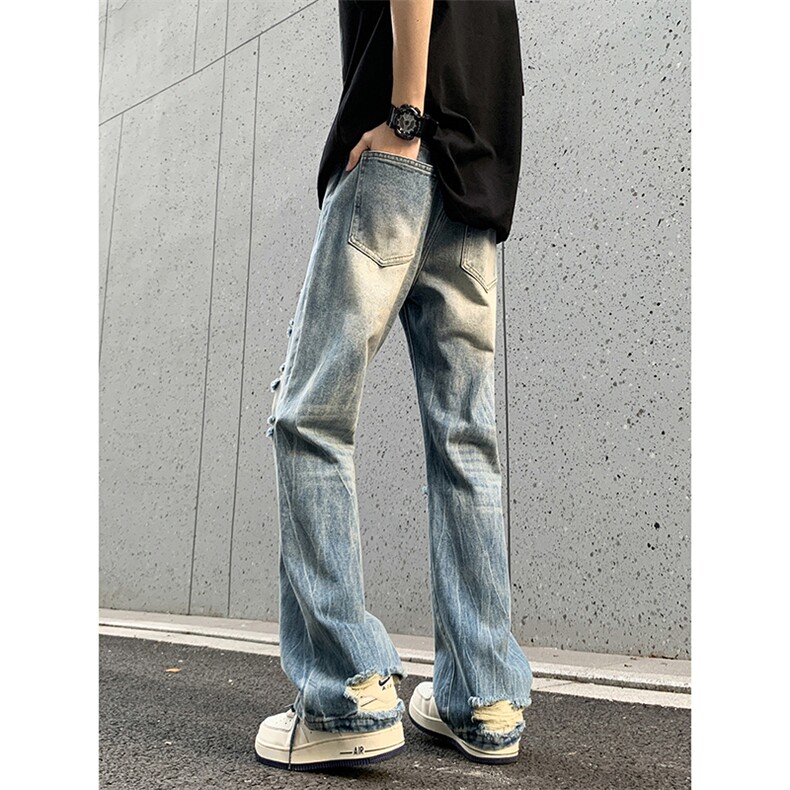 B221 美式ins高街暗黑小众夏季重工艺破洞牛仔裤LK24178-P65 控88图片
