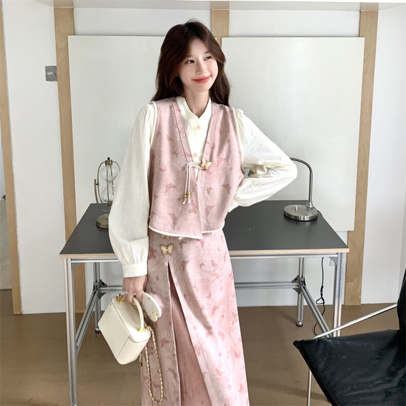 2026春款现货2C068-3580P205K328（蝴蝶提花风三件套）,女装套装/套裙,2C068