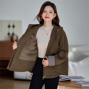 现货！2025冬季新款加绒加厚棉衣棉服外套女外套图片