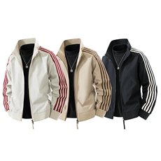 立领开衫夹克男2025新款拉链卫衣条纹运动休闲外套JK02567-P75，男装夹克，星座308B-2