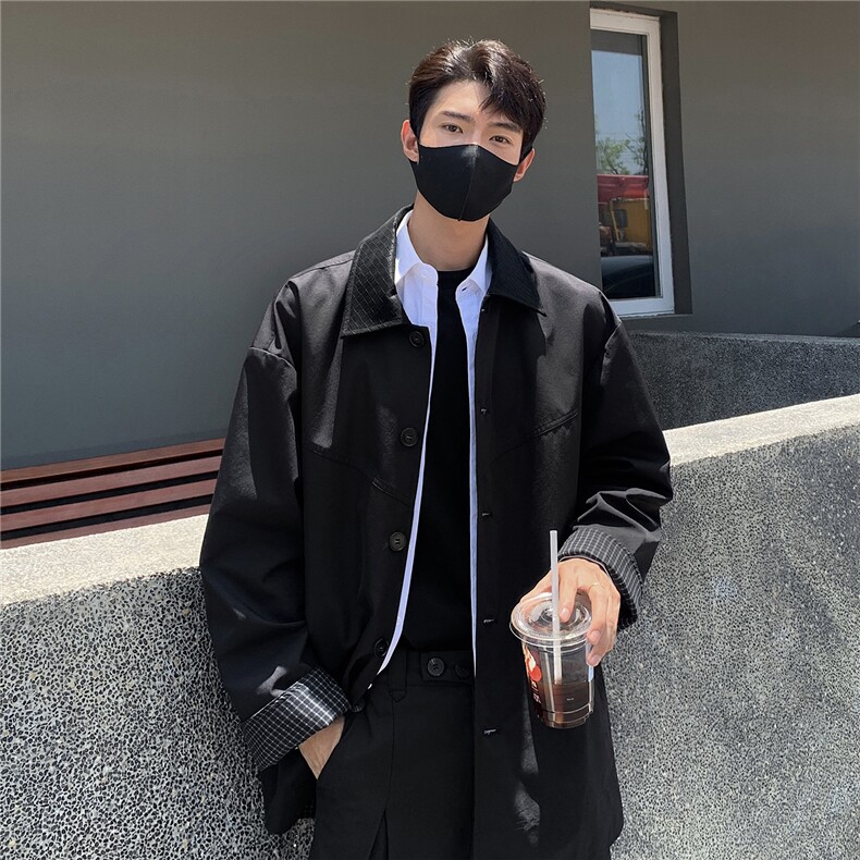 春季新款短款风衣精致韩风拼接大衣外套GS60020，男装风衣，星座1206（原A206）