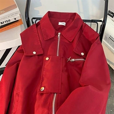 工装飞行夹克男女高街户外防风防水美式棒球服痞帅休闲外套W6608，男装夹克，星座601-1