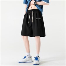 HD74098-P22华夫格短裤男大码宽松五分裤男直筒中裤，男装休闲裤，电商A040