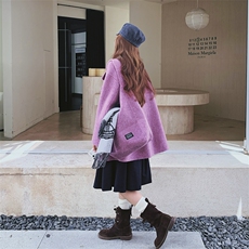 【现货】紫色双面呢配包包2C137-8258-P285-K418，女装毛呢外套，2C137