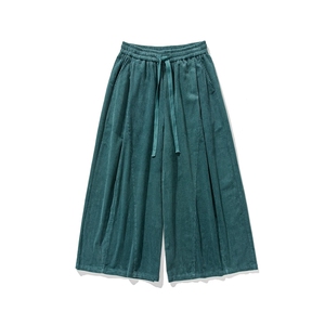 秋冬新款 大码日系全棉灯芯绒直筒休闲阔腿裙裤中式男女 K291/P80图片