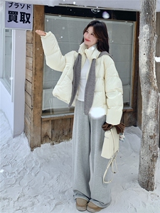针织披肩90白鸭绒羽绒服女冬季2025新款俏皮减龄短款小个子巨好看图片