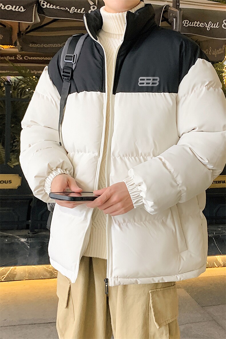 已注册港风直播抖音得物品质宽松男加厚撞色棉衣外套M1402P68,男装棉衣,电商C408-1(原B339-1)