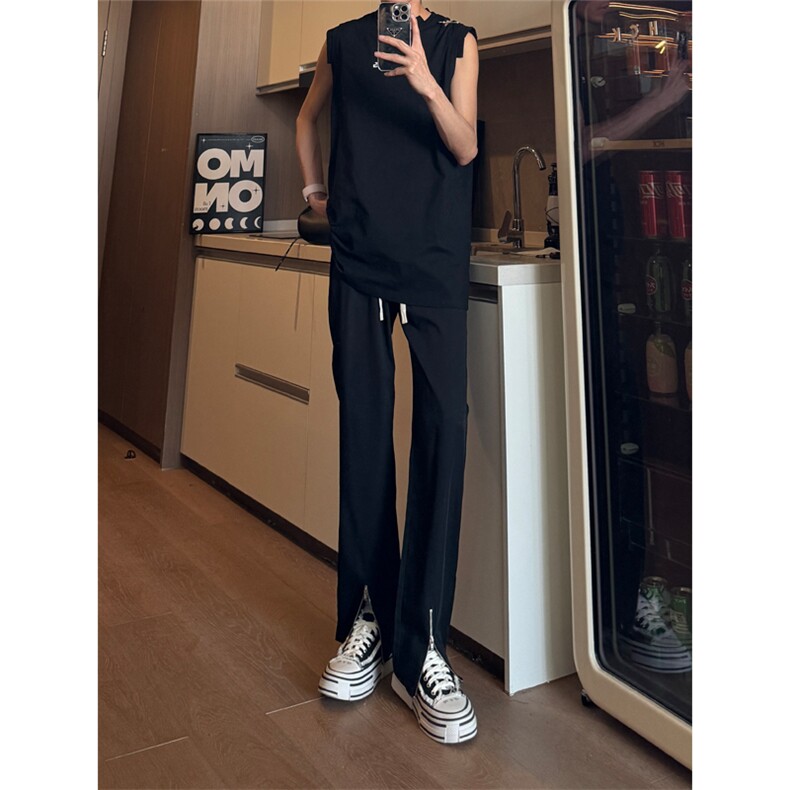 现货 松紧腰冰丝修身拉链西裤休闲裤男 K701-K702-K703-P45 控68图片