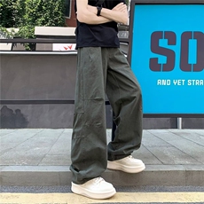 美式阔腿牛仔工装裤牛仔裤男女秋季新款高腰宽松百搭休闲直筒裤，男装牛仔裤，四季星座505