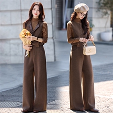 主推现货2025年省心好搭时髦范+气质配优雅休闲配送腰带连体裤，女装连体裤，尚娜萱