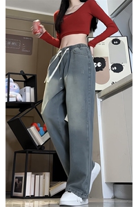 美式风格男女款宽松牛仔裤直筒抓痕设计休闲长裤无差价K392-1TP33图片