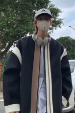 男装拼色夹克23秋冬新款呢料毛呢大衣男生外套XZ514-2-F627-P115，男装夹克，星座514-2(原B239)