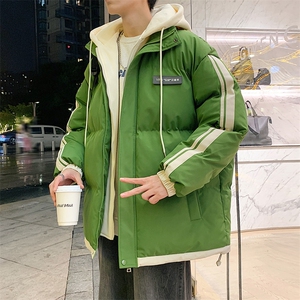 港风夜景潮牌新款织带连帽棉服潮流保暖棉衣M082-P100控139图片