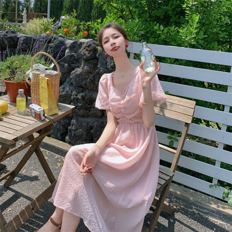 法式浪漫长裙高端精致仙女连衣裙2025新款夏季裙子高级感,女装连衣裙,2C229