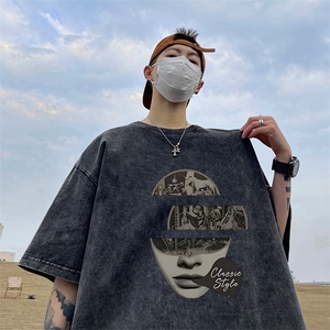 量大优 可供抖音视频 支持得物品质配合二开 美式水洗短袖t恤SX87图片