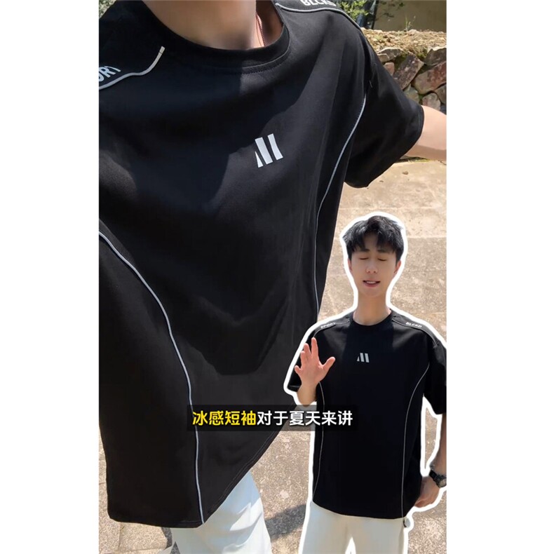 索罗娜短袖T恤夏季潮牌宽松设计感男士运动休闲上衣特P28,男装T恤,电商C306-1