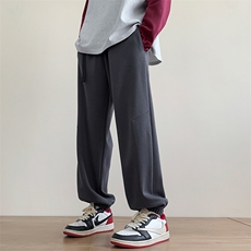 港风秋冬长裤宽松休闲扣带松紧腰束脚卫裤K23303-P40控58，男装休闲裤，星座717