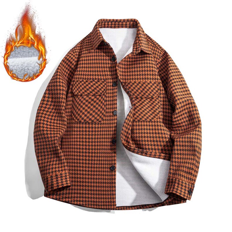 秋冬潮牌休闲加厚格子磨毛羊羔毛夹克外套P68控88-J2828-XZ402-2，男装夹克，星座402-2