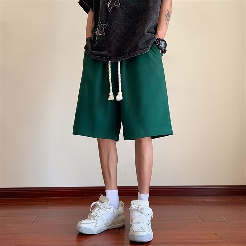 美式运动裤篮球男士夏季宽松潮牌高街休闲裤痞帅百搭薄款五分裤子图片