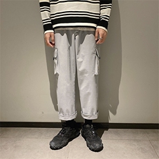 加绒百搭2021九分裤男潮流宽松运动工装裤5106-P30加绒批35，男装休闲裤，星座718-1