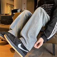 春季新款仔裤男高级设计感阔腿宽松拖地长裤N16-P40，男装牛仔裤，星座308B-2