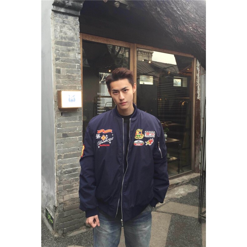 有货DJK8371-特批70美式复古徽章刺绣飞行员夹克男春,男装夹克,星座603-2