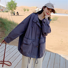 秋款工装两色短外套163-W07，女装短外套，拾菱