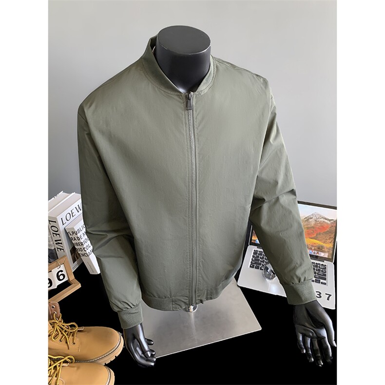 秋季男士夹克潮流飞行服纯色棒球领外套大码休闲A266-JK8020-P33,男装夹克,电商A266