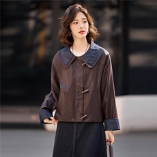 【春季女装新款】2026大量现货时尚洋气韩版宽松短款皮衣外套，女装皮衣，缘衣格