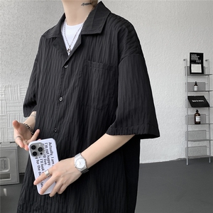 现货CS71553-P35特 控68 大码肌理感古巴领基础款衬衫图片
