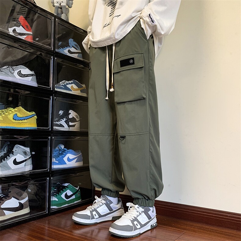 港风工装休闲裤男宽松直筒束脚伞兵裤KP806 P50图片