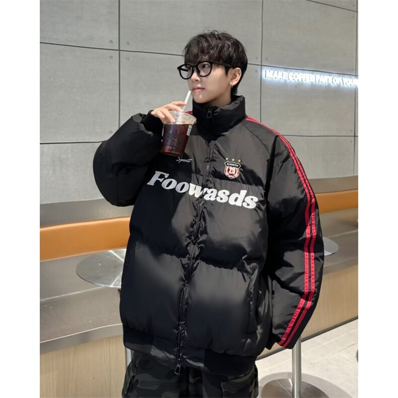 美式复古撞色棉服2024新款加厚保暖棉袄冬季休闲棉衣外套潮M9093图片