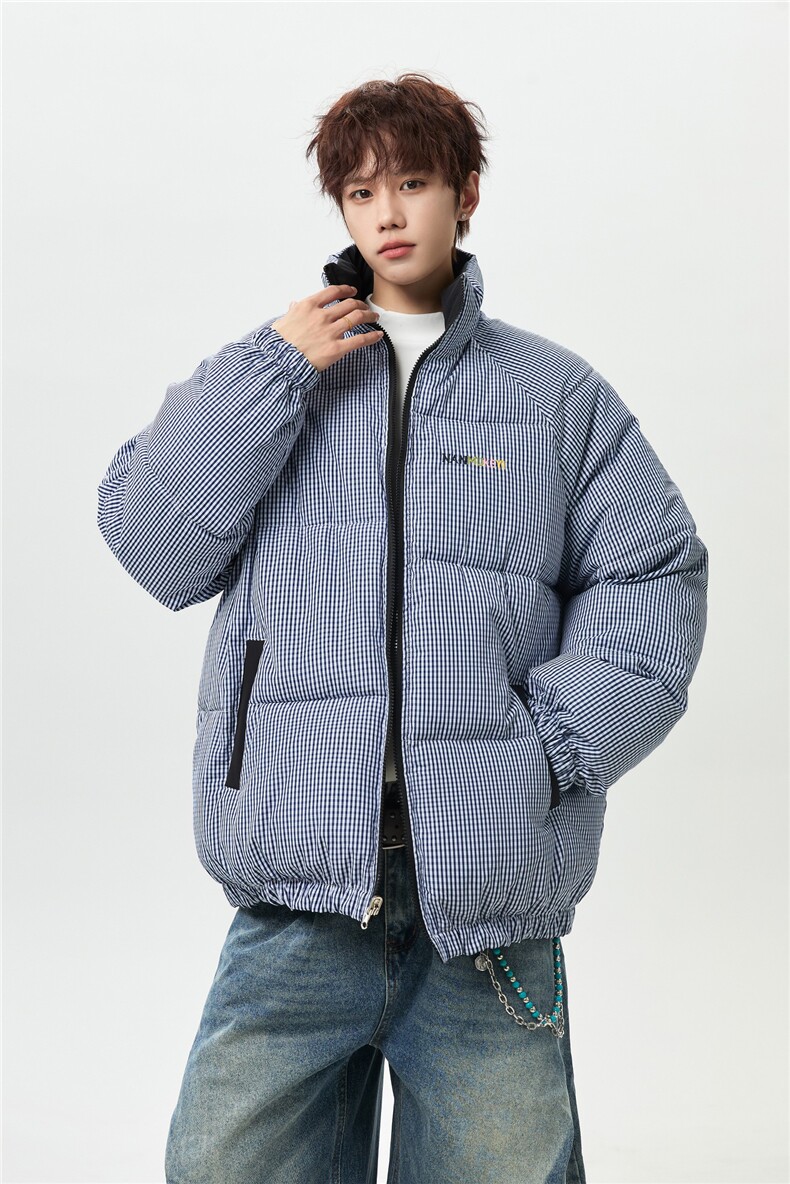 XZ-230-1MY700男模无影墙简约格子刺绣双面穿休闲面包服P118控158,女包手腕包,星座230-1