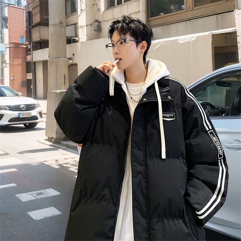 棉衣男冬季新款港风K宽松假两件宽松连帽学生棉服MY8882-P82,男装棉衣,星座214-3
