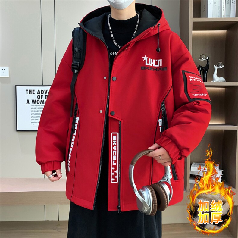 男士外套青年男冬季加绒加厚夹克外套帅气保暖棉衣男L8756-P93,男装夹克,星座310B-3