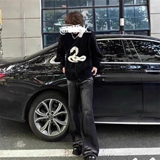 MM145-P68美式高街本命年蛇提花貂毛套头毛衣，女装针织衫/毛衣，星座617A-2