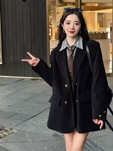 2024年冬季新款西装外套羽绒服厚款气质宽松外套女图片
