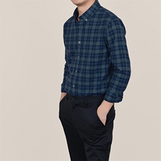 DN43053男士秋季新款长袖纯棉磨毛衬衣青年修身尖领衬衫休闲，男装衬衫，电商B360