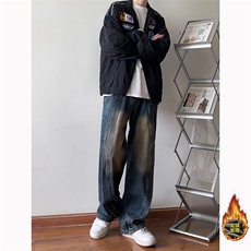 B221美式ins高街加绒加厚牛仔裤LK23134-P65控88加绒P75控98，男装牛仔裤，电商B221