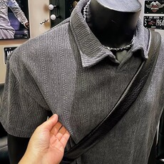 高端美式重磅老钱风雪尼尔Polo衫男士冬季撞色拼接通勤休闲上衣男，男装Polo衫，星座506A