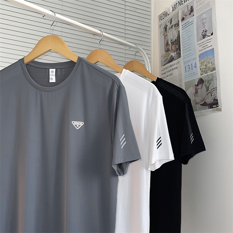 夏季高品质男士冰丝短袖T恤超薄速干免烫直播C208-8005-特P28,男装T恤,电商C208