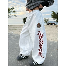 美式街头徽章字母刺绣卫裤男女宽松休闲设计感运动风百搭卫裤，男装休闲裤，星座1210-1